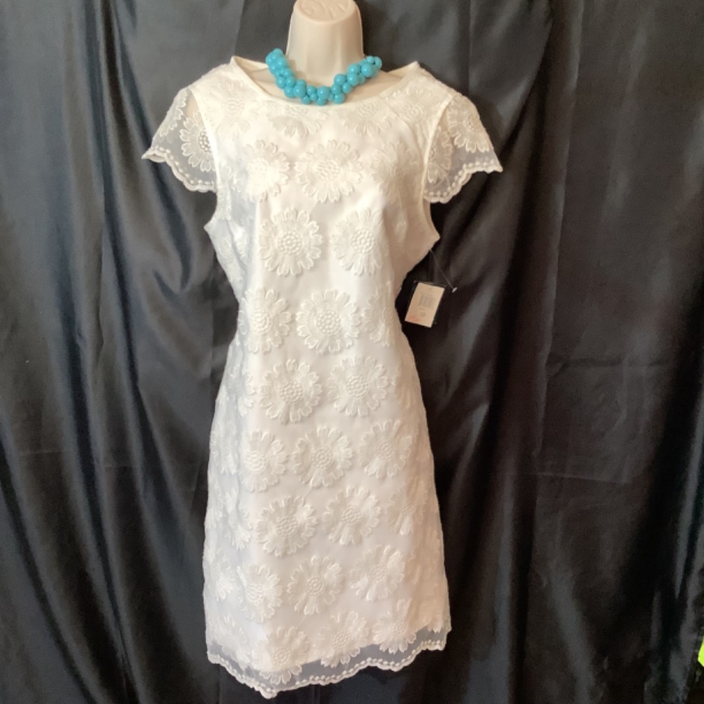 NWT‎ Gabby Skye white lace wedding formal casual dress sz. 10. Beautiful - Picture 3 of 13